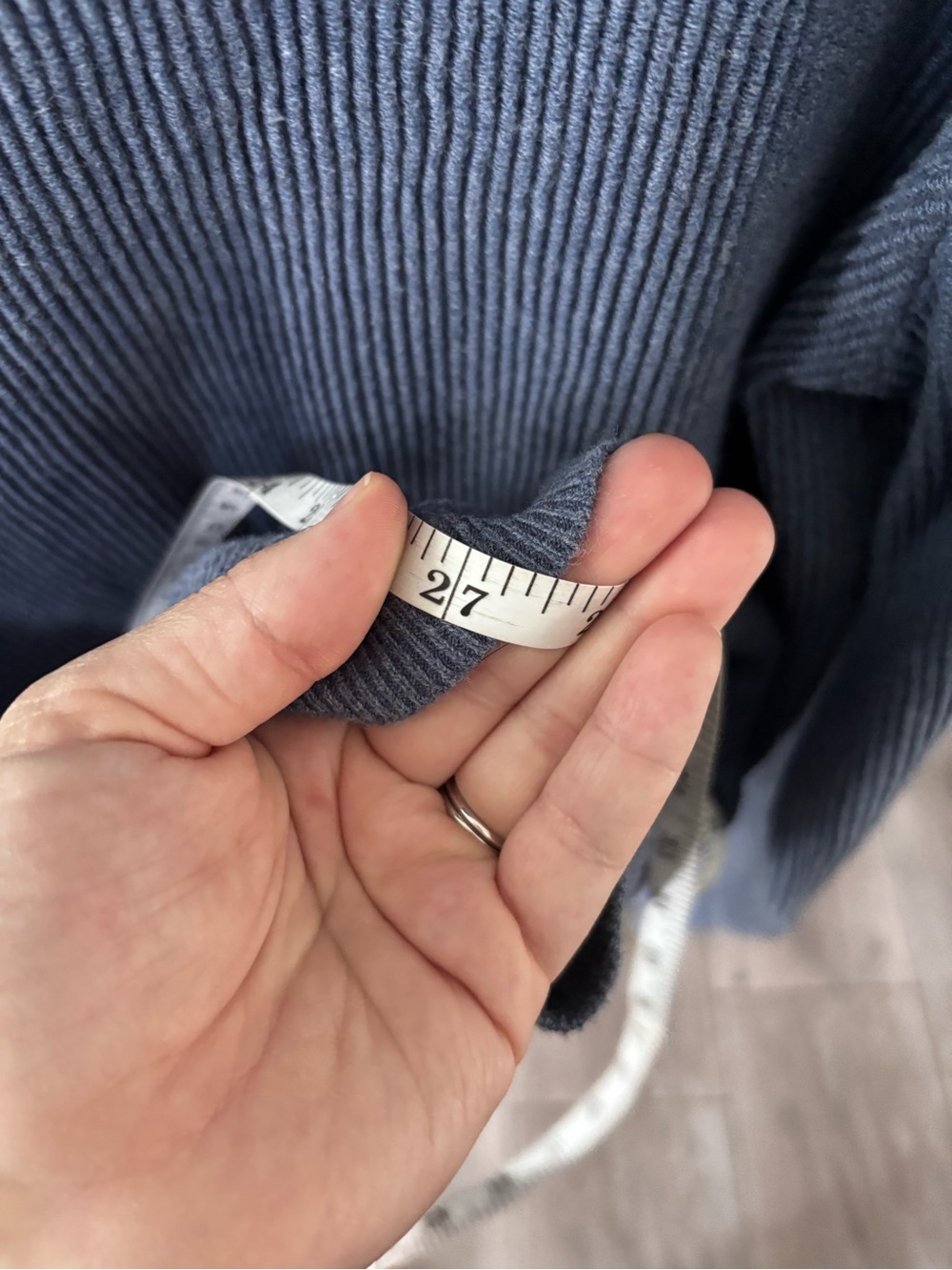 Old Navy Navy Ribbed V‑Neck Polo grandpa Sweater - Picture 6 of 7